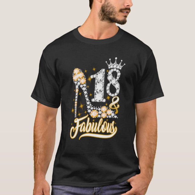 18 & Fabulous 18 Years Old 18 th Birthday Diamond  T-Shirt (Vorderseite)