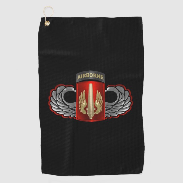 18. Field Artillery Brigade Im Flugzeug Jump Wings Golfhandtuch (Vorderseite)