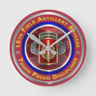 18. Field Artillery Brigade Im Flugzeug Runde Wanduhr