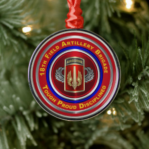 18. Field Artillery Brigade Weihnachten halten Ornament Aus Metall