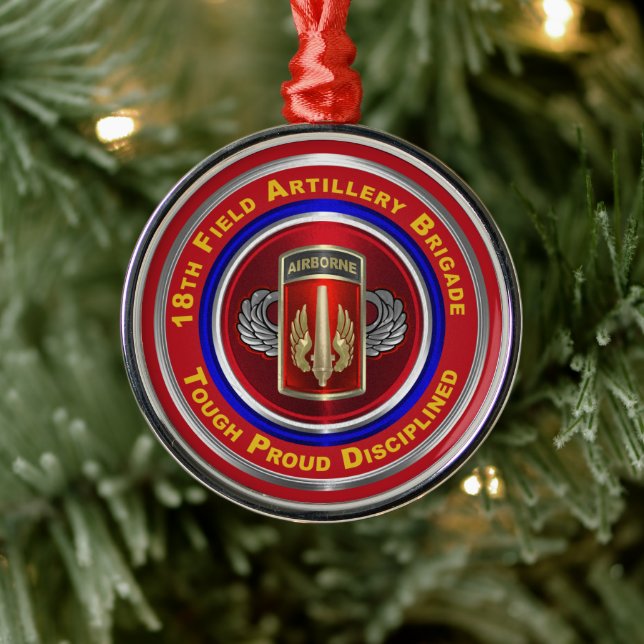 18. Field Artillery Brigade Weihnachten halten Ornament Aus Metall (Baum)