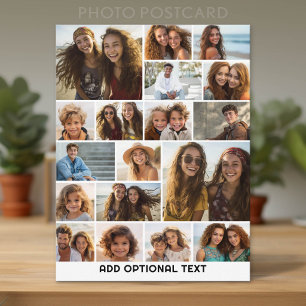18 Foto-Collage - Benutzerdefinierter Text - Schwa Postkarte