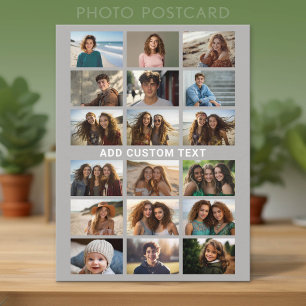 18 Foto-Collage-Ersteller - mit 1 Textzeile Postkarte