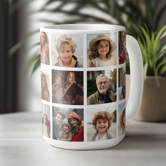 18 Foto Collage Grid - Familie und Freundschaft Ga Kaffeetasse (Custom Photo Mug)