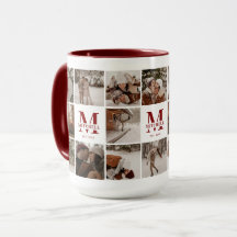 18 Foto Collage Moderner Familienmaroon Personalis