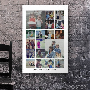 18 Foto-Collage und Text - Kann bearbeitet werden Poster