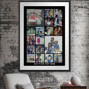 18 Foto-Collage und Text - Kann bearbeitet werden Poster