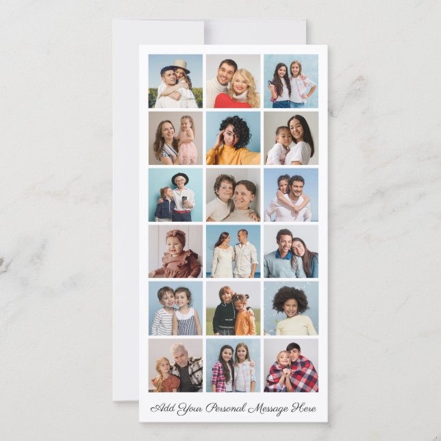 18 FotoCollage Fügen Sie Ihren eigenen Gruß hinzu Karte (Vorderseite)