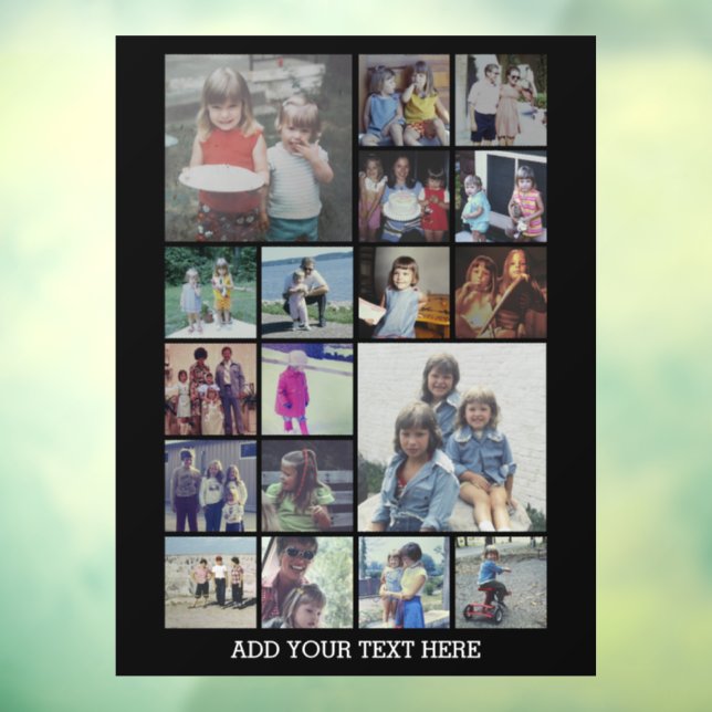 18 FotoCollage und Text - Schwarz bearbeiten Fensteraufkleber (Blatt 3)