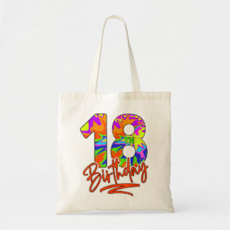 18. Geburtstag 18 Jahre Junge Mädchen Teen Gefärbt Tragetasche
