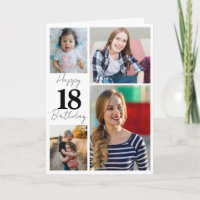 18. Geburtstag 4 Foto-Collage Namens-Andenken