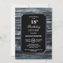 18. Geburtstag Abendessen Holz Party Einladung