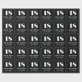 18. Geburtstag - Art Deco Inspiriert Look "18", Na Geschenkpapier