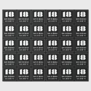 18. Geburtstag: Art Deco  Look "18" & Name Geschenkpapier