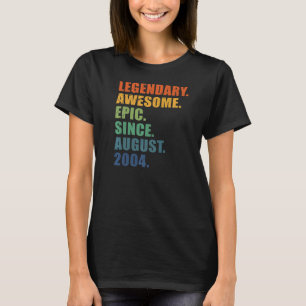 18. Geburtstag August 2004 Männer Frauen 18 Jahre T-Shirt