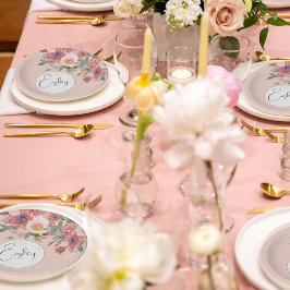 18. Geburtstag Blumenrosa Rose Elegant Geburtstag Pappteller