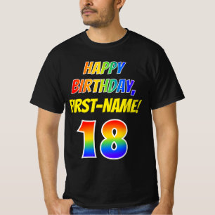 18. Geburtstag — Bold, Fun, Rainbow 18, Individu T-Shirt