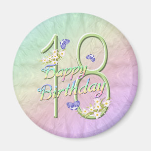 18. Geburtstag Butterfly Garden Magnet