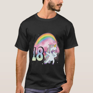 18. Geburtstag Dabbing Party Unicorn Girl 18 Jahre T-Shirt
