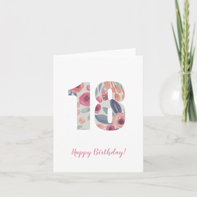 18. Geburtstag Dankeskarte (Vorderseite)
