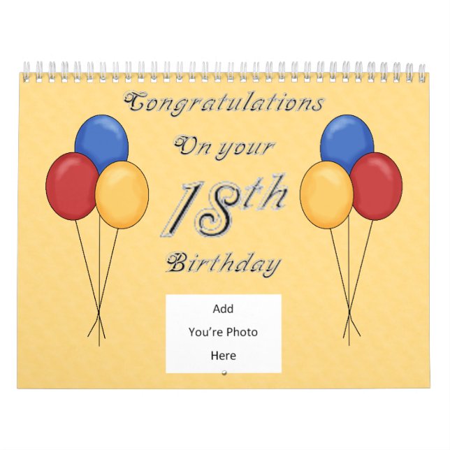 18. Geburtstag Erinnerungen & Gästebuch Kalender (Titelbild)