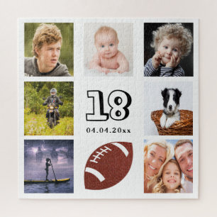 18. Geburtstag Foto Collage Junge weiß Puzzle