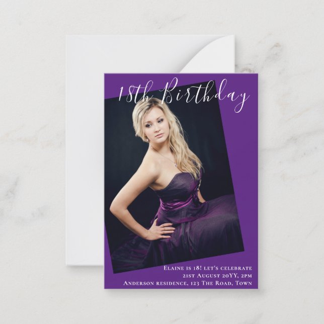18. Geburtstag FOTO Einladung zur Ankündigung (Vorderseite)