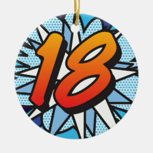 18 Geburtstag Fun Retro Comic Book Keramik Ornament