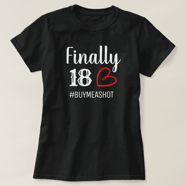 18. Geburtstag für Mädchen, rosa grün Schwarz, T - T-Shirt (Design vorne)