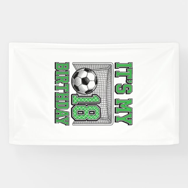 18. Geburtstag Fußball Vintage Banner (Horizontal)