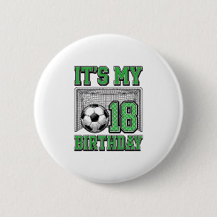 18. Geburtstag Fußball Vintage Button