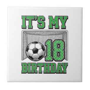 18. Geburtstag Fußball Vintage Fliese
