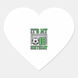 18. Geburtstag Fußball Vintage Herz-Aufkleber