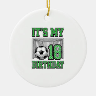 18. Geburtstag Fußball Vintage Keramik Ornament