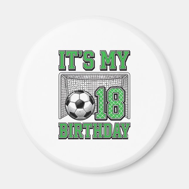 18. Geburtstag Fußball Vintage Magnet (Vorne)