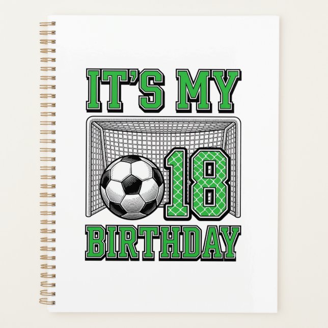 18. Geburtstag Fußball Vintage Planer (Vorderseite)