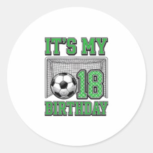 18. Geburtstag Fußball Vintage Runder Aufkleber