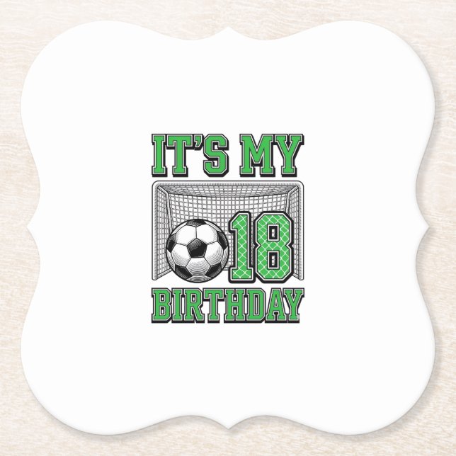 18. Geburtstag Fußball Vintage Untersetzer (Vorderseite)