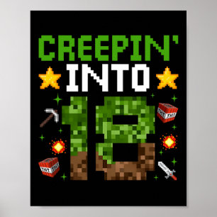 18. Geburtstag Gamer Pixel Creepin" in 18 Video G Poster