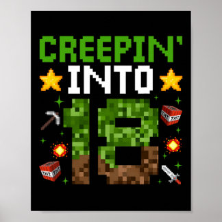 18. Geburtstag Gamer Pixel Creepin" in 18 Video G Poster