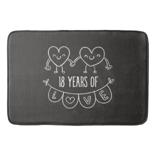 18. Geburtstag Geschenk Chalk Herzen Badematte