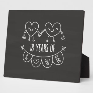 18. Geburtstag Geschenk Chalk Herzen Fotoplatte