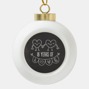 18. Geburtstag Geschenk Chalk Herzen Keramik Kugel-Ornament