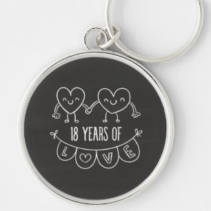 18. Geburtstag Geschenk Chalk Herzen Schlüsselanhänger
