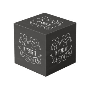 18. Geburtstag Geschenk Chalk Herzen Würfel
