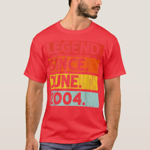 18. Geburtstag Geschenke Legend seit Juni 2004 18 T-Shirt