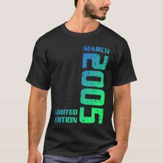 18. Geburtstag Girls Boys 18 Jahre alter März 2005 T-Shirt