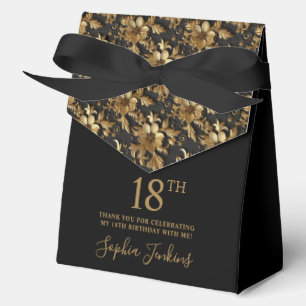 18. Geburtstag Gold Floral Dankeschön  Geschenkschachtel