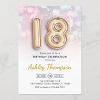 18. Geburtstag - Goldene Löwen Rosa Lichter