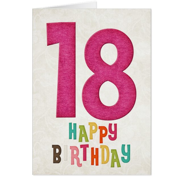 18. Geburtstag Happy Birthday Card Design 2 (Vorne)